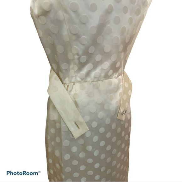 Vintage 50’s Parfait Originals sleeveless cream wrapover Polkadot Dress size XS - Picture 7 of 11